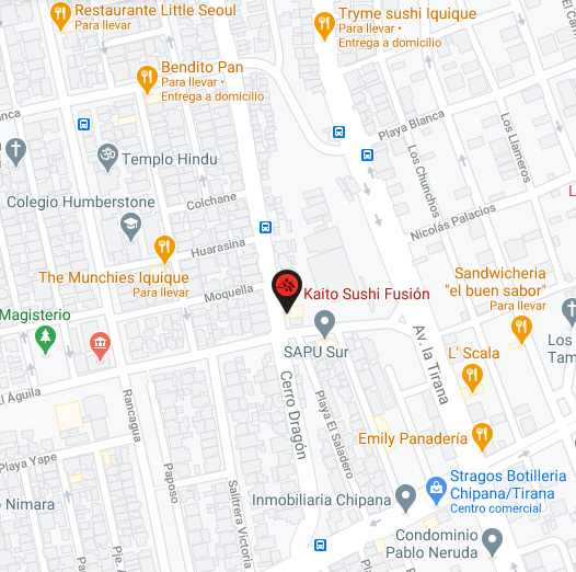 Mapa ubicación Kaito Sushi Iquique